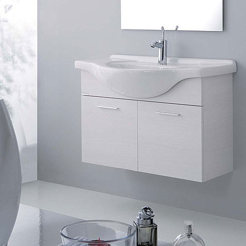 Mobili bagno : mobile bagno orchidea sospeso 85 bianco rigato