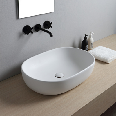 Lavabo da Appoggio Lavandino da bagno in ceramica Single Basin Art Retro  sopra Counter Bacino Domestico Bagno lavabo 18 × 13, ovale, blu Lavandino  Bagno : : Fai da te