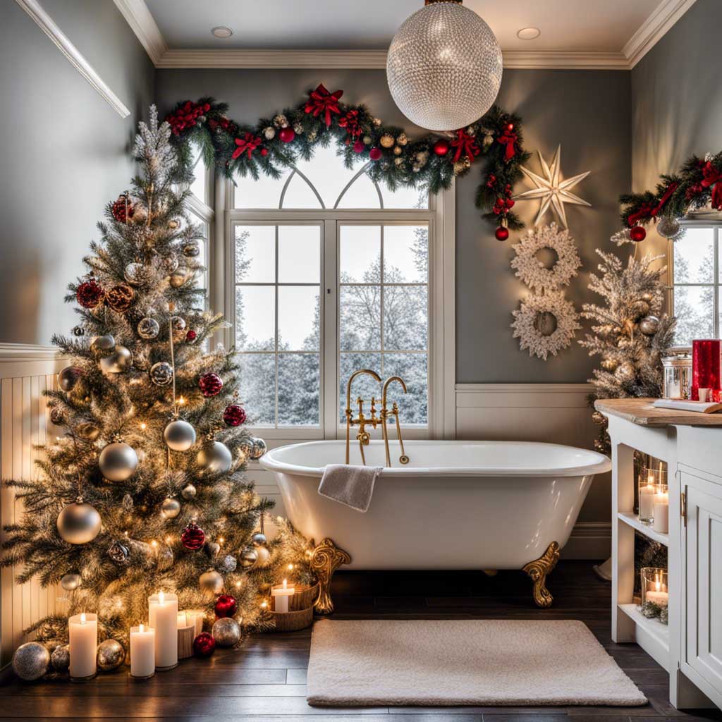 albero di natale in bagno idee creative