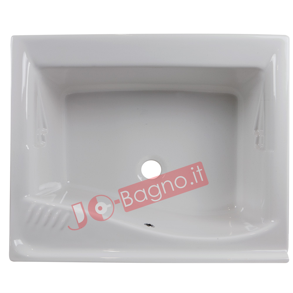 Jo-Bagno.it Mobile LAVATOIO Ceramica 60 x 50 x H 86 DOMINA Design Bianco  Incluso di PILETTA in Acciaio E SIFONE Pilozza Profonda 33 cm : :  Fai da te