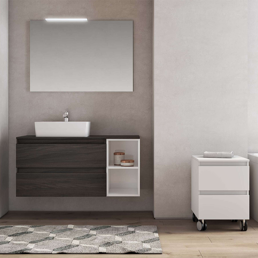 Portasciugamani per mobile da bagno 38,5 cm bianco lucido