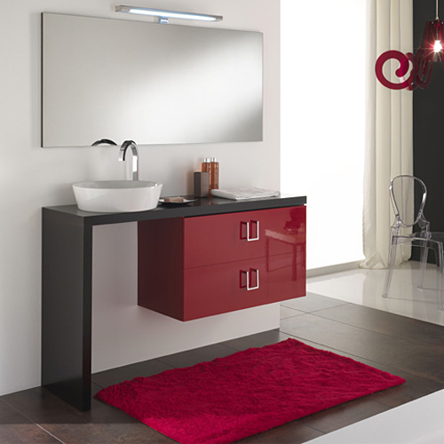 Arredo Bagno Moderno: Composizione arredo bagno moderno Clever Rosso ... Arredo Bagno Moderno: Composizione arredo bagno moderno Clever Rosso ...