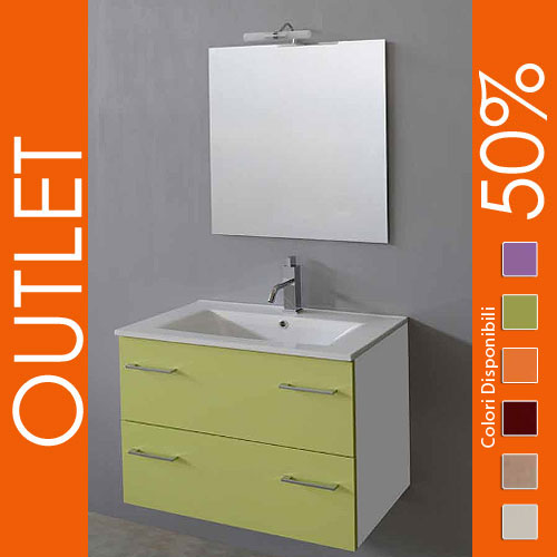 Outlet: Arredo bagno sospeso 70 Verde Mela Outlet: Arredo bagno sospeso 70 Verde Mela