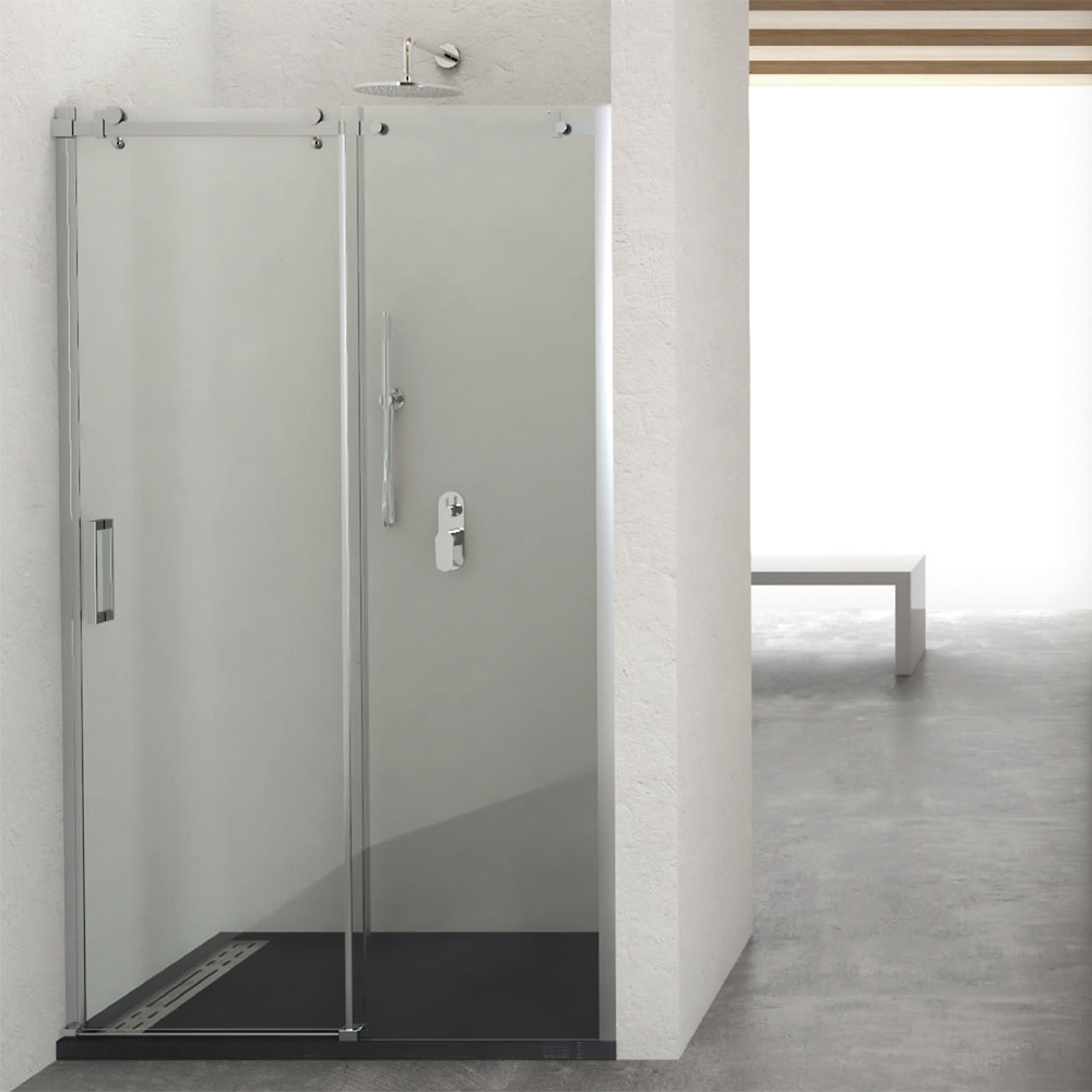 senza Piatto doccia 100x195cm Porta nicchia Elisa Porta doccia Box doccia sistema scorrevole 8 mm Doccia 