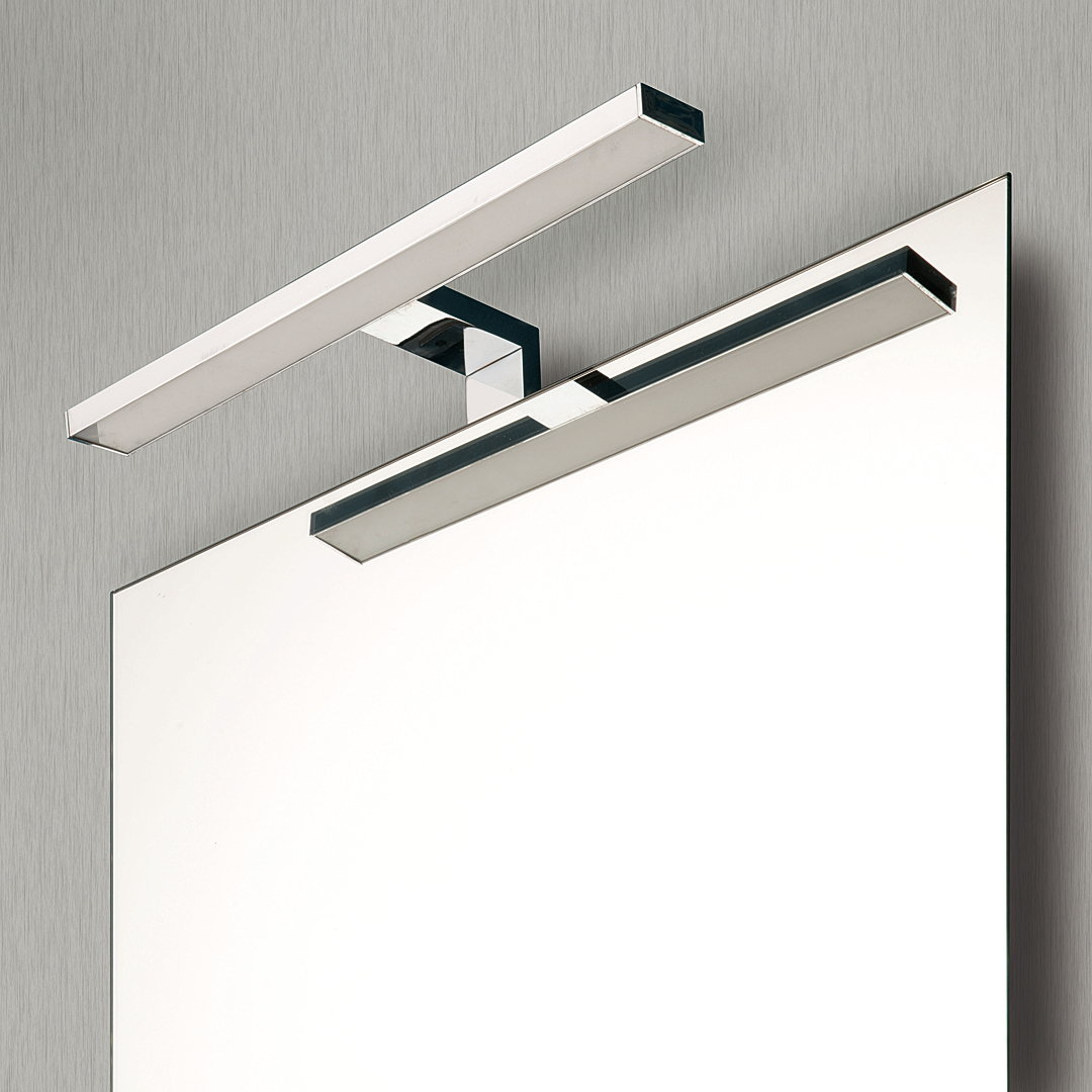 SPECCHIO BAGNO CONTENITORE 92CM 2 PENSILI CON ANTA SPECCHIO E LUCE LED