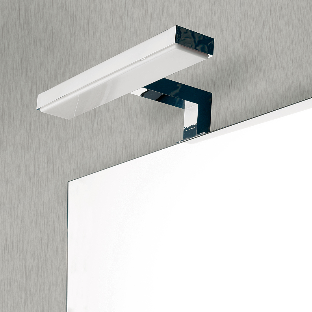 Specchio contenitore con LED da bagno a 2 ante, design moderno, Carol