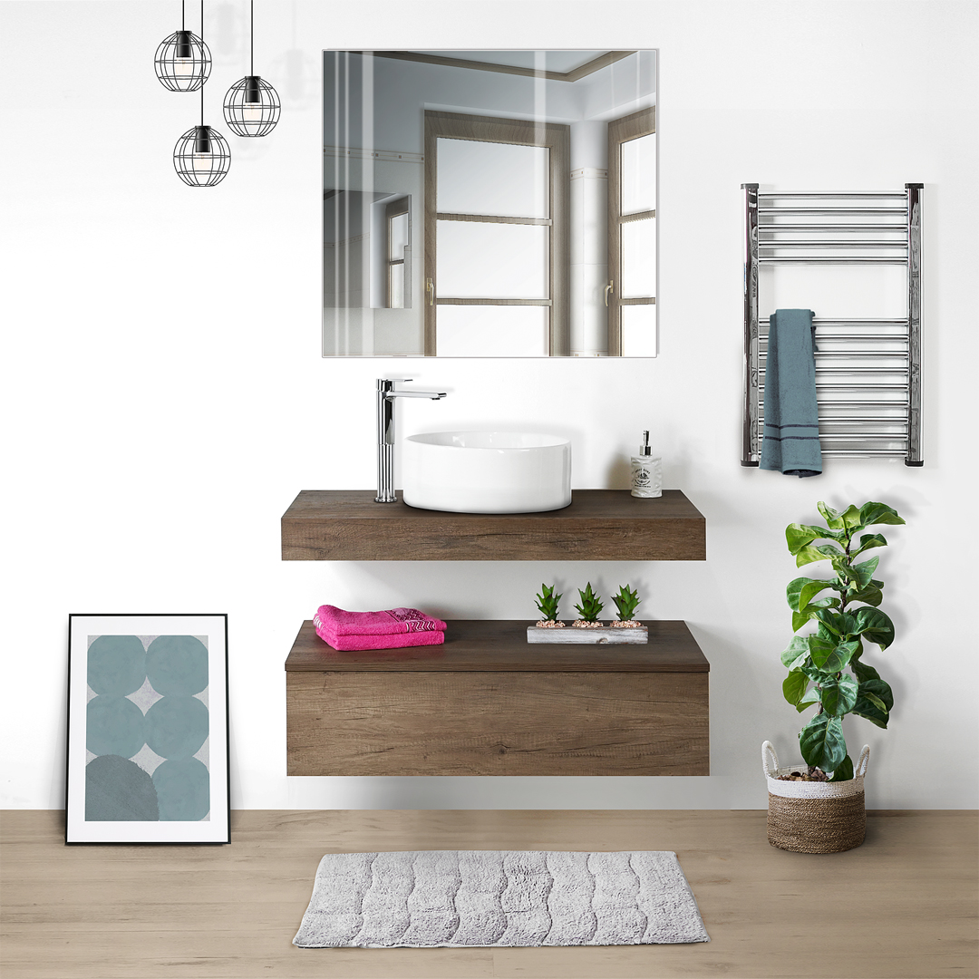 Mensola per lavabo bagno Klara da appoggio in legno Offerta Vendita On Line