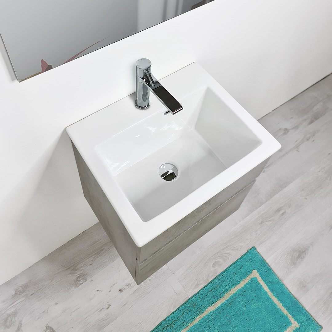 Mobile bagno sospeso 80 cm salvaspazio profondo 35,5 cm con