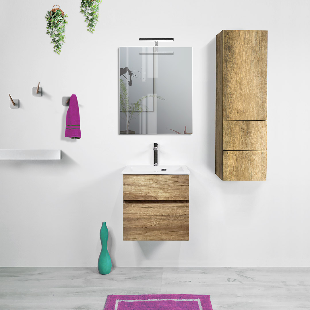 Mobile Bagno 50x40 sospeso moderno con cassetto KLARA Profondità 40