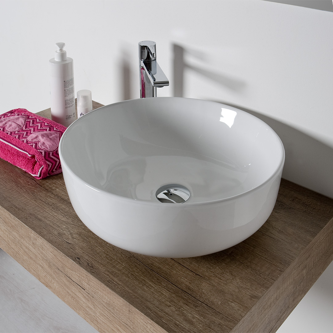 Mensola per lavabo bagno Klara da appoggio in legno Offerta Vendita On Line