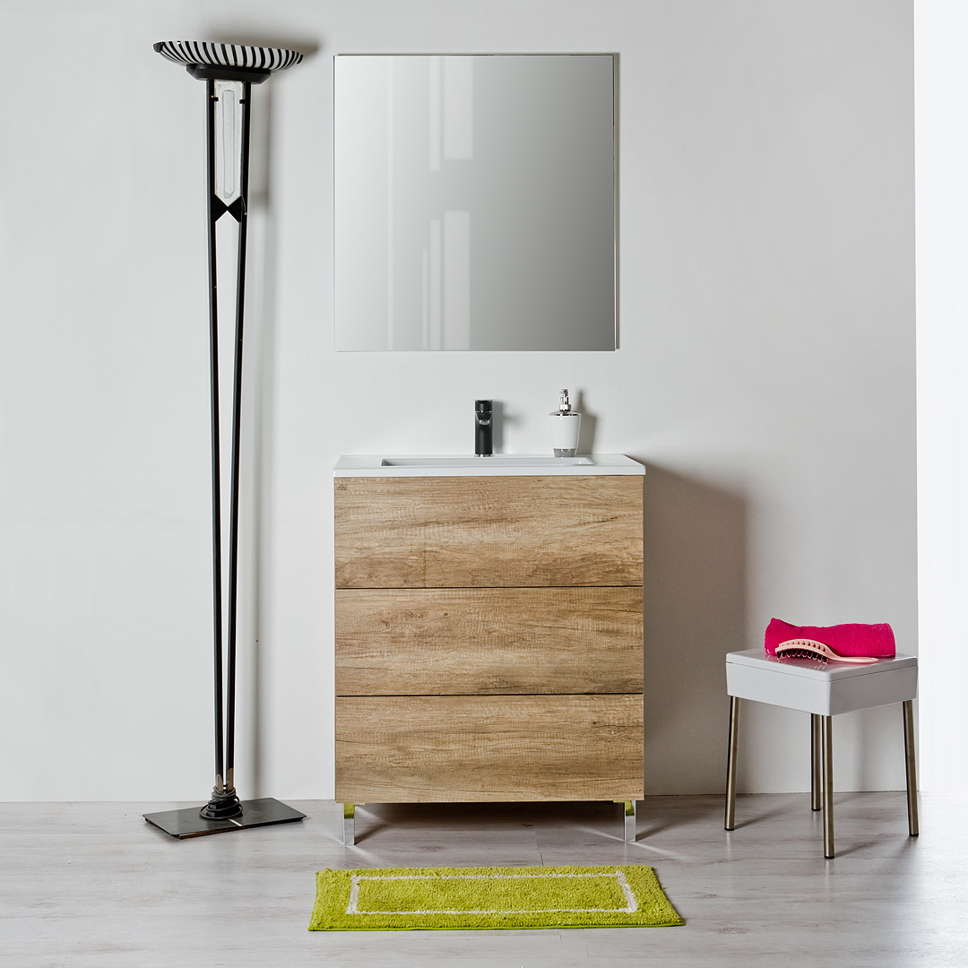 Mobile Bagno 70 con cassetti moderno a terra Klara per piccoli bagni