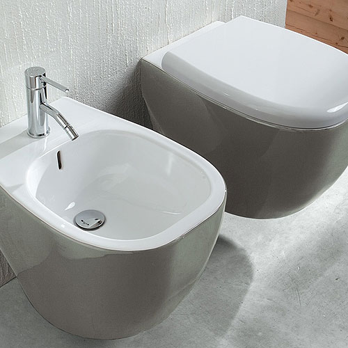 sanitari bagno sospesi weg bicolore tortora