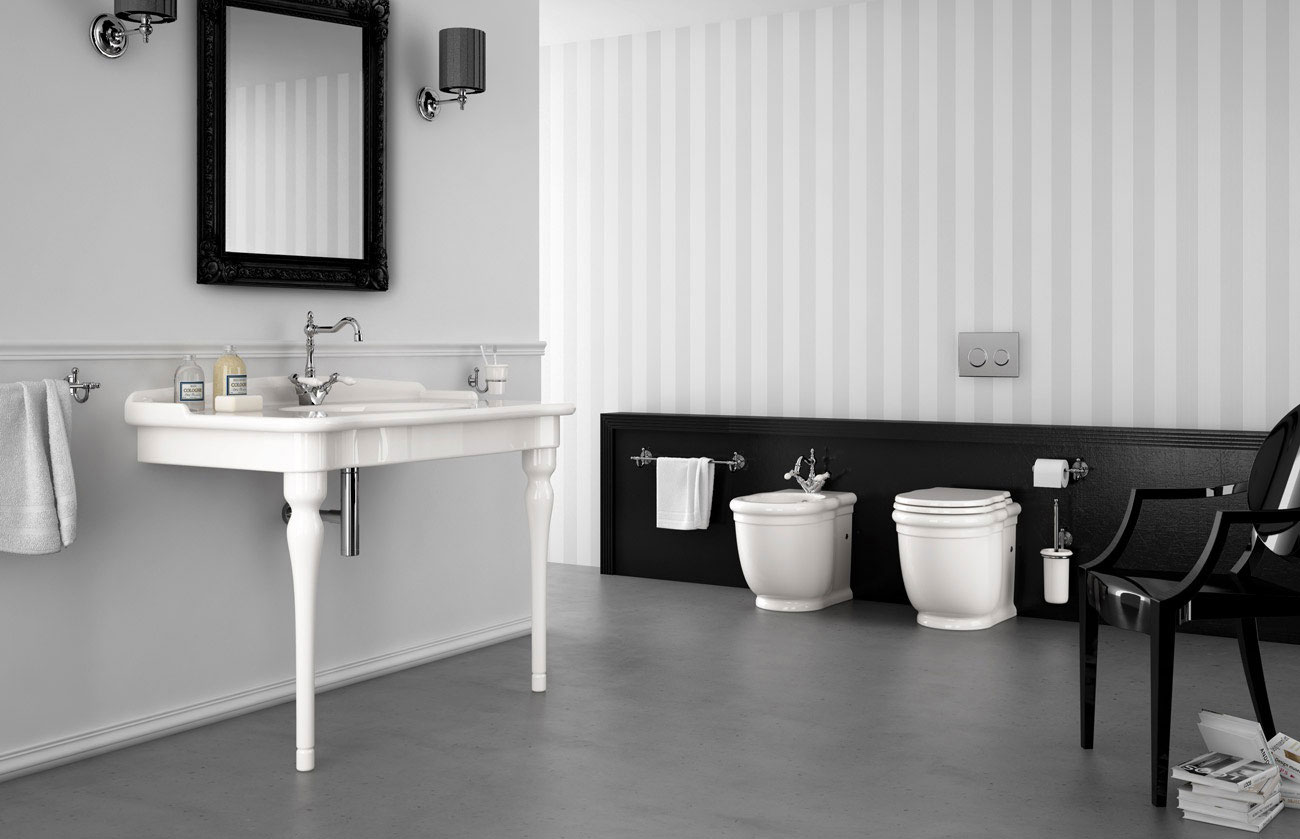 Sanitari bagno a terra classici filomuro ellade