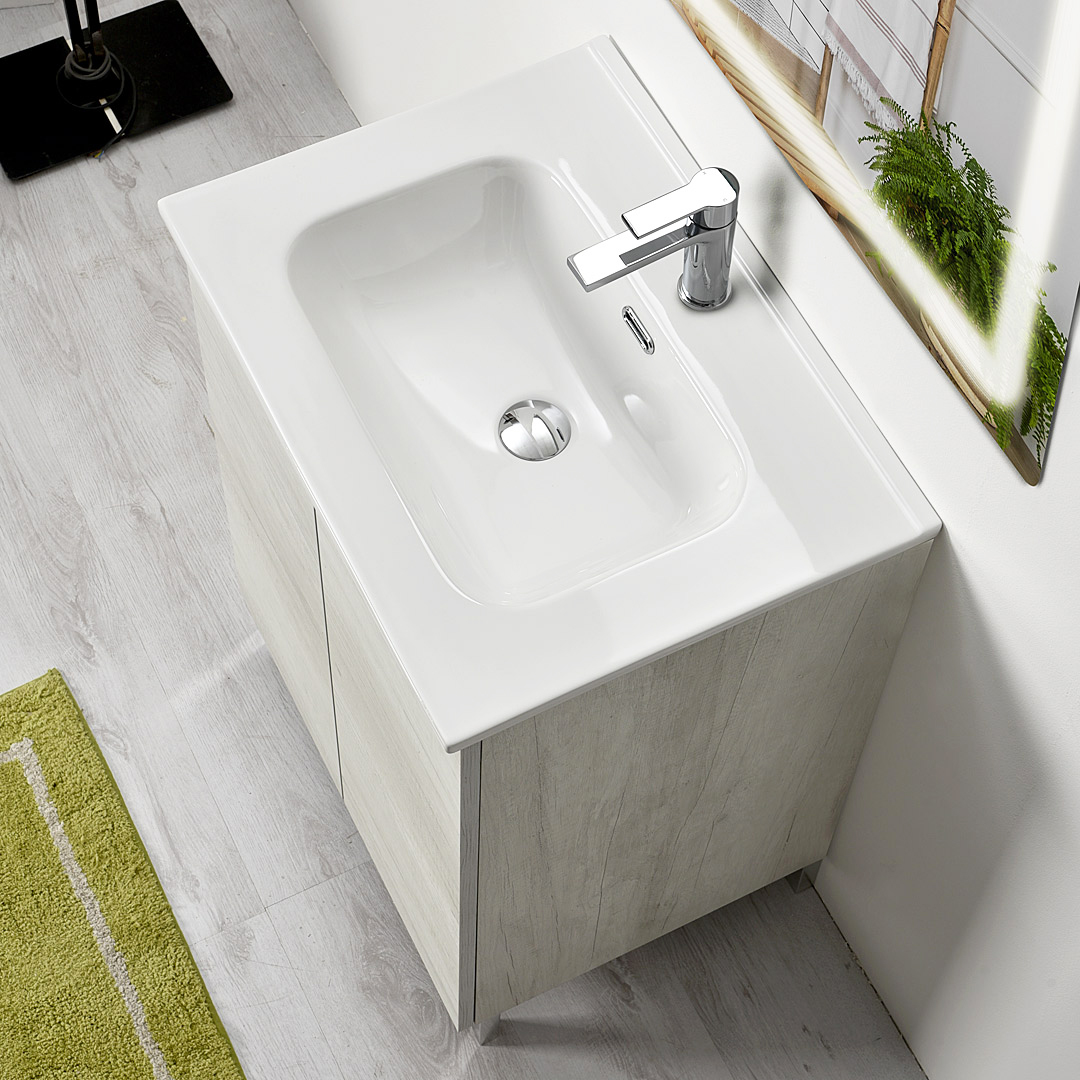 Mobile Bagno 70 con cassetti moderno a terra Klara - Ceramica