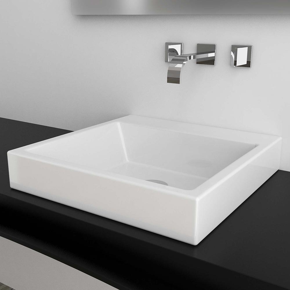 Lavabo Da Appoggio Incasso O Sospeso Quadrato 48x48