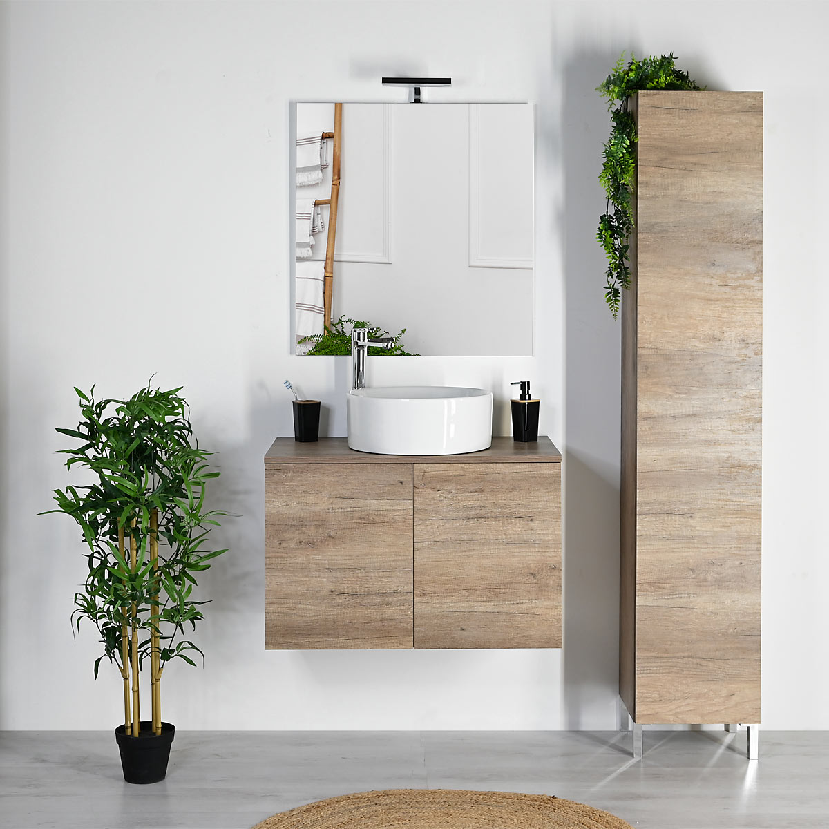 Mobile Bagno 70 con cassetti moderno a terra Klara - Ceramica