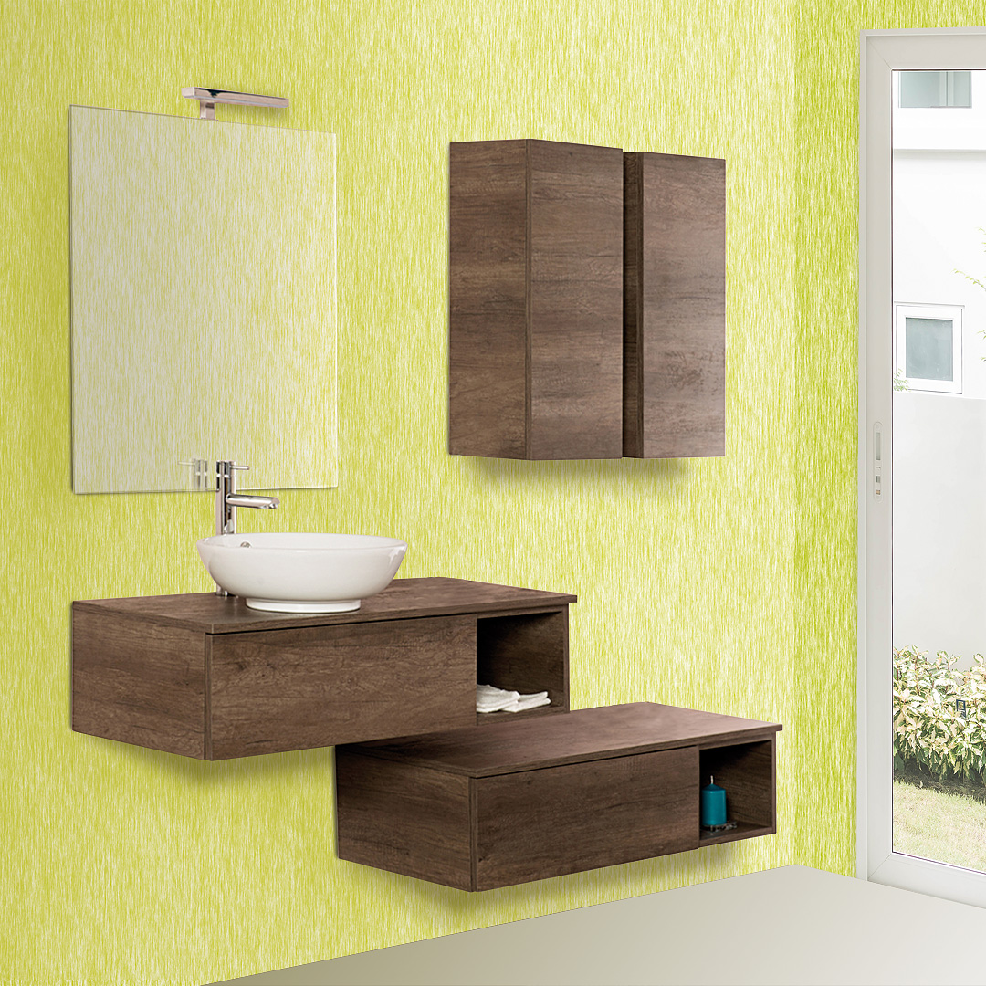 Mobile bagno sospeso 100 con cassettone moderno KLARA