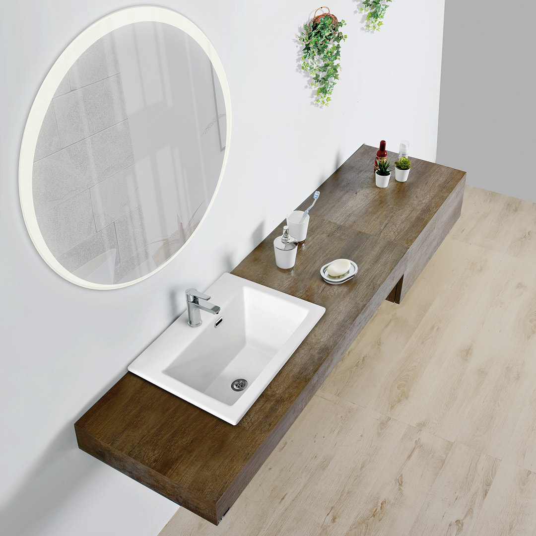 Top bagno con lavabo integrato su misura 70 80 100 120 cm