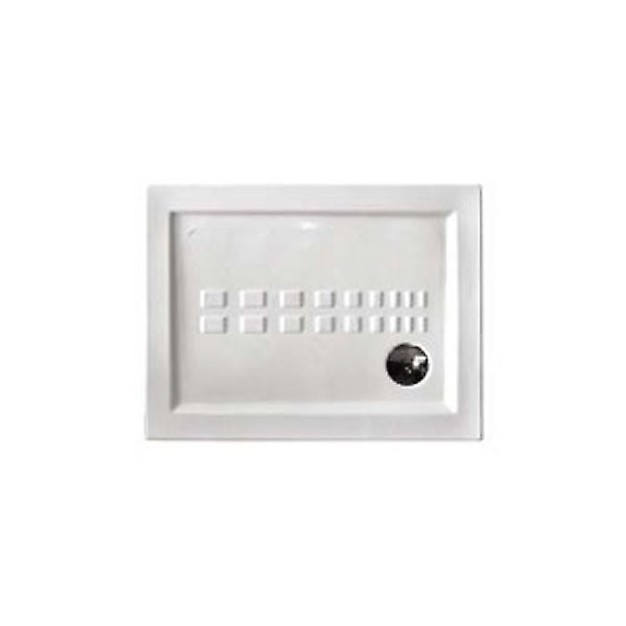 Piatto doccia rettangolare 100x70 H6 cm in ceramica bianca