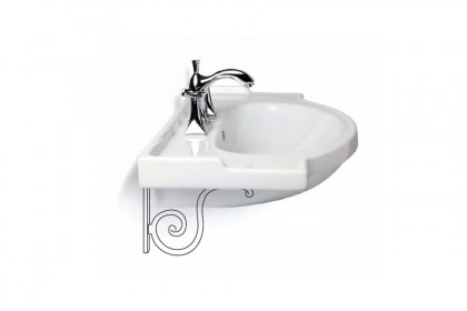 Lavabo Equa in ceramica sospeso tramite staffe