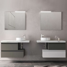 composizione bagno con lavabo appoggio Ninfa 100 cm 