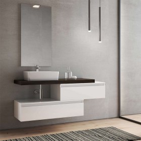 composizione bagno con lavabo appoggio Ninfa 120 cm 