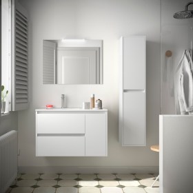 Mobile Bagno 85 Bianco Satinato con Lavabo Decentrato NOYAN