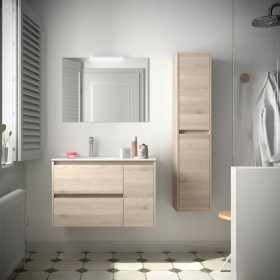 Mobile Bagno Legno Naturale con Lavabo Decentrato NOYAN