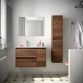 Mobile Bagno Legno Noce con Lavabo Decentrato NOYAN