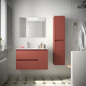 Mobile Bagno 85 Rosso Satinato con Lavabo Decentrato NOYAN
