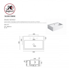 Scheda Tecnica Lavabo Senso 9170