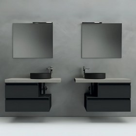 Composizione bagno con mensole e cassettoni Ninfa