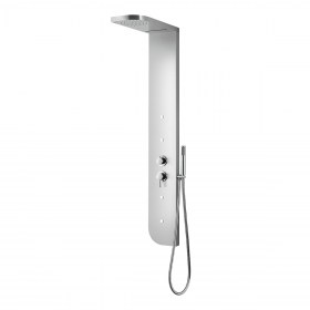 Colonna Doccia Attrezzata 150 x 20 Acciaio Inox con Cascata ATHOS disponibile in Versione Lucido