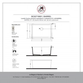 Lavello Cucina ceramica 67 x 48 BARREL Jo-Bagno.it - Tecnica
