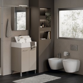 Arredo Bagno BasinbBasket con Mobile XILON con Vasca e asse porta oggetti