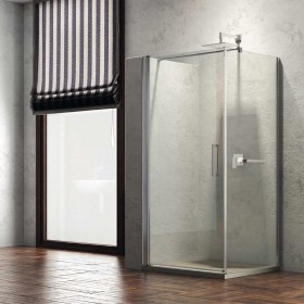 Cabina Doccia anta battente e lato fisso in cristallo temperato 8 mm Ix-Box Shower
