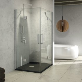 Cabina Doccia Angolare con due ante battenti in cristallo temperato 8 mm Ix-Box Shower