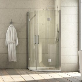 Cabina Doccia Angolare Semicircolare con due ante battenti in cristallo temperato 8 mm Ix-Box Shower