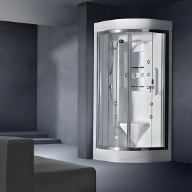 Cabina doccia multifunzione 90 x 90 angolare semicircolare ACQUAZZURRA