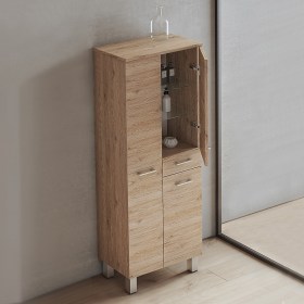 Mobile bagno sospeso Jane cm 105 curvo e specchio led