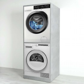 Colonna lavatrice-asciugatrice 70x70 a giorno colore Cemento
