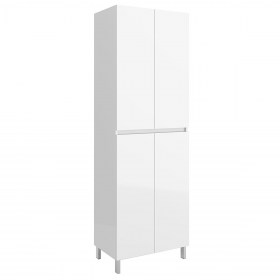 Colonna bagno a terra 60x24xh181 due ante sopra e sotto bianco lucido