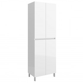 Colonna bagno a terra 60x37xh180 due ante sopra e sotto bianco lucido