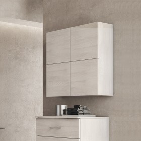 Pensile bagno 2 ante e vani a giorno legno vendita online 60x72