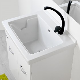 Mobile lavapanni con vasca in ceramica a tutta vasca color Bianco