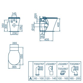 Tecnica wc filoparete con scarico traslato e tecnologia Acquablade Connect Air