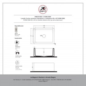 Lavello Cucina ceramica 60 x 45 FARM SINK Jo-Bagno.it - Tecnica