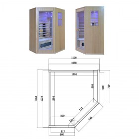 Sauna infrarossi finlandese combinata 2 persone FLAVIA tecnica