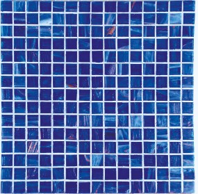 G105 BLU CHINA Mosaico in Pasta di Vetro a Tessere Gold / Bronze