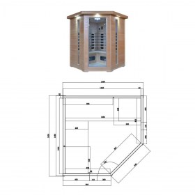 Grande Sauna infrarossi 4 persone GEMMA tecnica